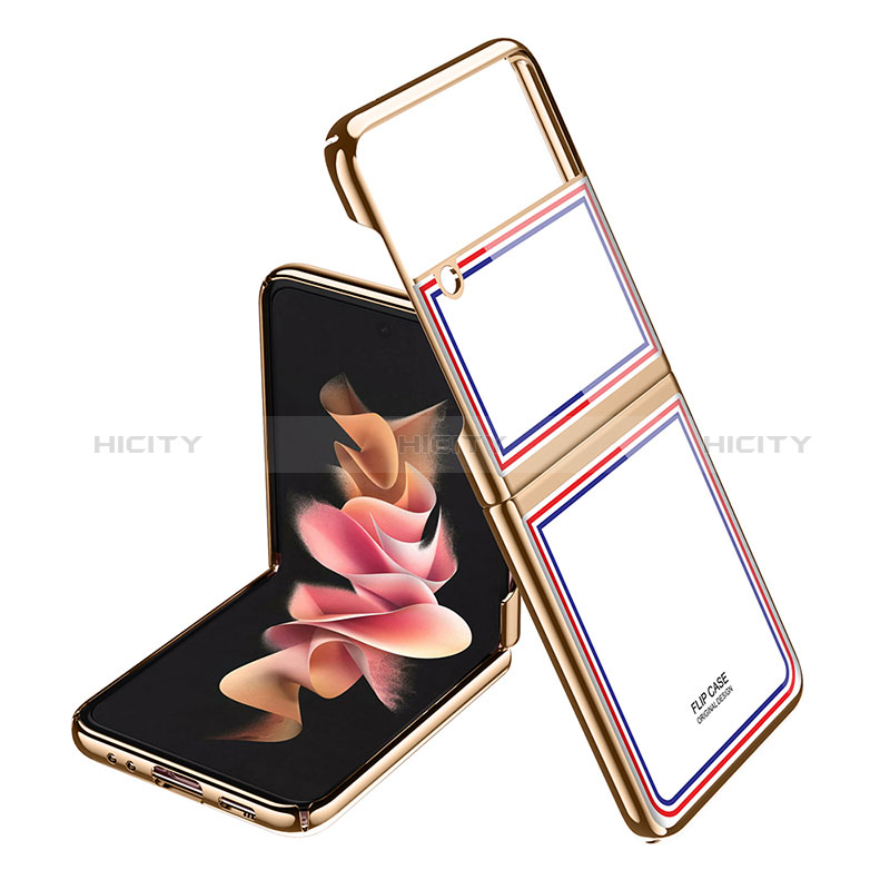 Handyhülle Hülle Hartschalen Kunststoff Schutzhülle Tasche Matt P01 für Samsung Galaxy Z Flip3 5G Gold