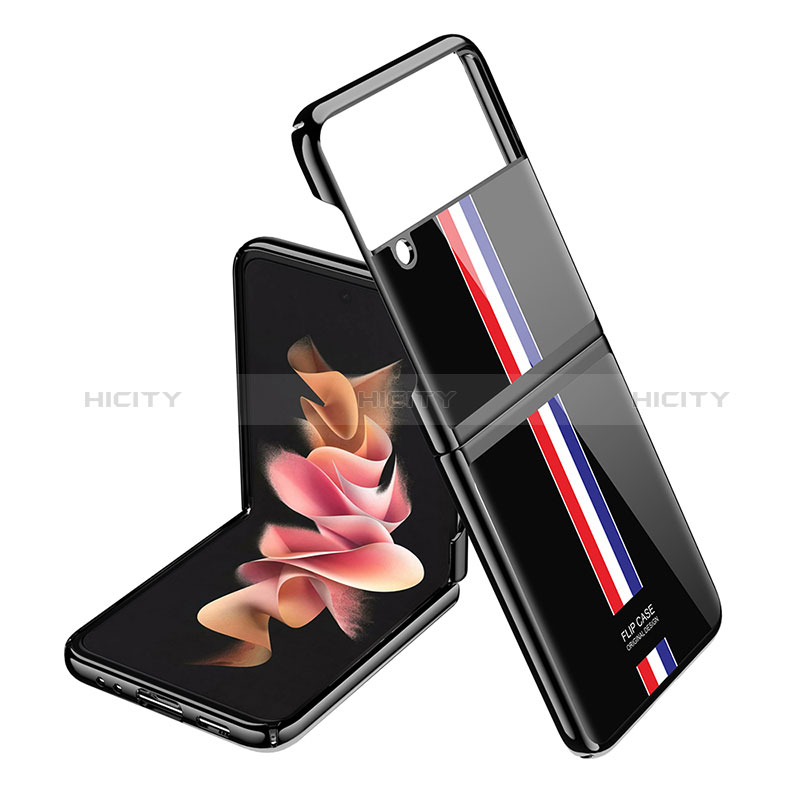 Handyhülle Hülle Hartschalen Kunststoff Schutzhülle Tasche Matt P01 für Samsung Galaxy Z Flip3 5G Schwarz