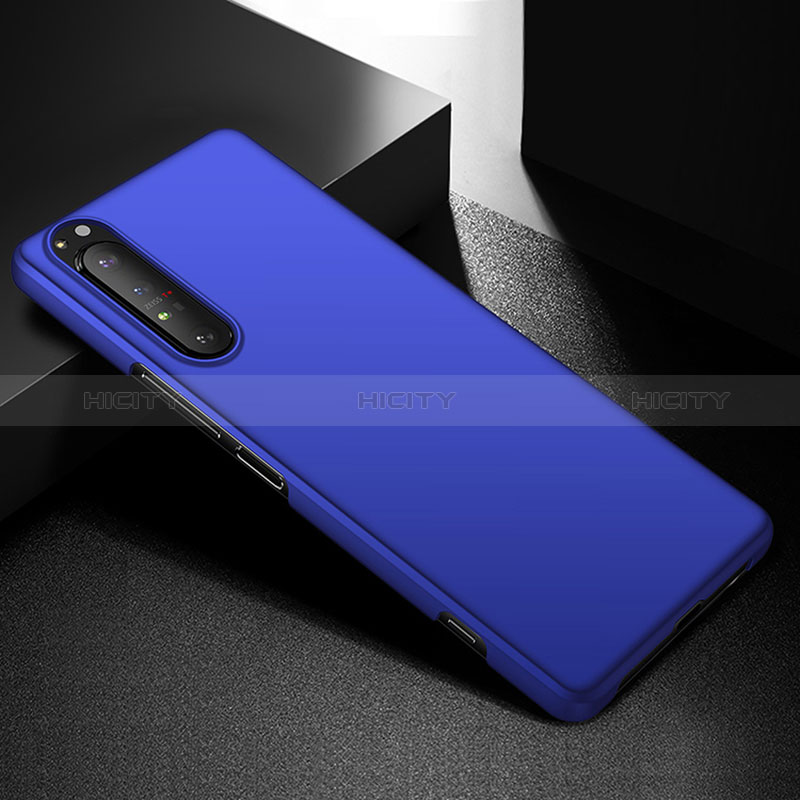 Handyhülle Hülle Hartschalen Kunststoff Schutzhülle Tasche Matt P01 für Sony Xperia 1 III Blau