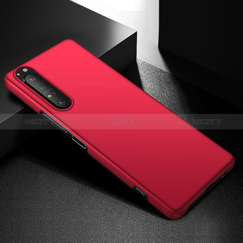 Handyhülle Hülle Hartschalen Kunststoff Schutzhülle Tasche Matt P01 für Sony Xperia 1 III Rot Plus