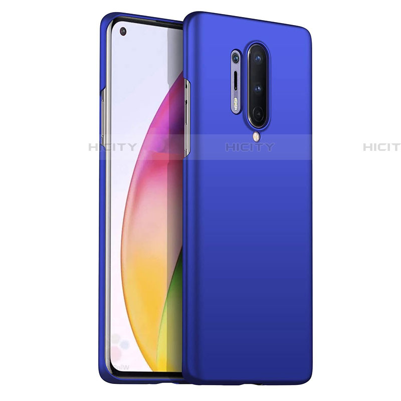 Handyhülle Hülle Hartschalen Kunststoff Schutzhülle Tasche Matt P02 für OnePlus 8 Pro Blau