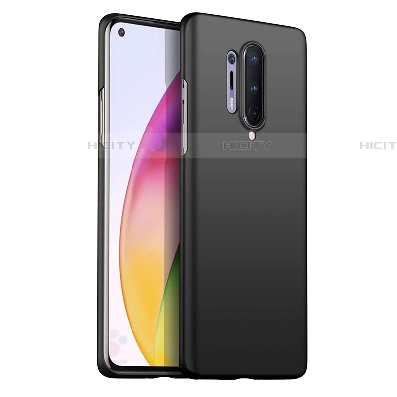 Handyhülle Hülle Hartschalen Kunststoff Schutzhülle Tasche Matt P02 für OnePlus 8 Pro Schwarz