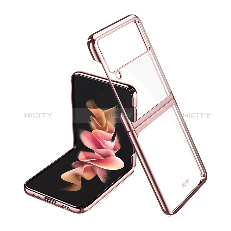 Handyhülle Hülle Hartschalen Kunststoff Schutzhülle Tasche Matt P02 für Samsung Galaxy Z Flip3 5G Rosegold Plus