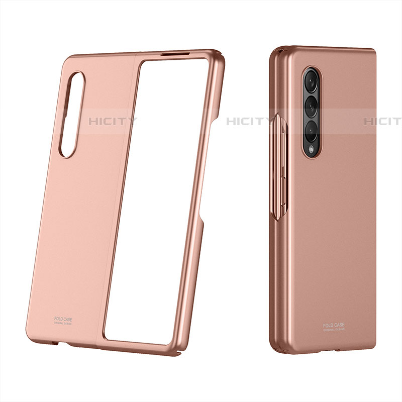 Handyhülle Hülle Hartschalen Kunststoff Schutzhülle Tasche Matt P03 für Samsung Galaxy Z Fold4 5G Rosegold