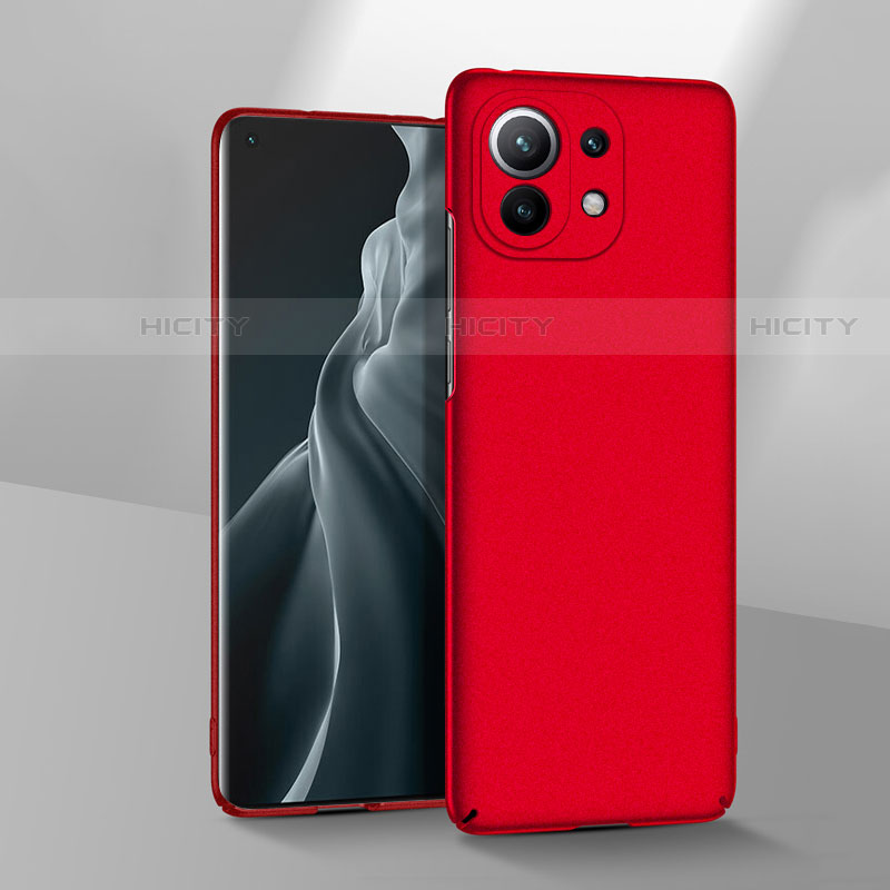 Handyhülle Hülle Hartschalen Kunststoff Schutzhülle Tasche Matt P03 für Xiaomi Mi 11 Lite 5G NE Rot