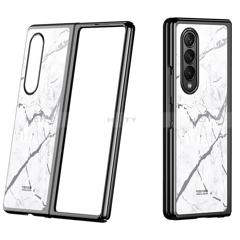 Handyhülle Hülle Hartschalen Kunststoff Schutzhülle Tasche Matt P08 für Samsung Galaxy Z Fold3 5G Grau