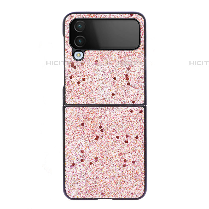 Handyhülle Hülle Hartschalen Kunststoff Schutzhülle Tasche Matt R02 für Samsung Galaxy Z Flip4 5G Rosegold Plus