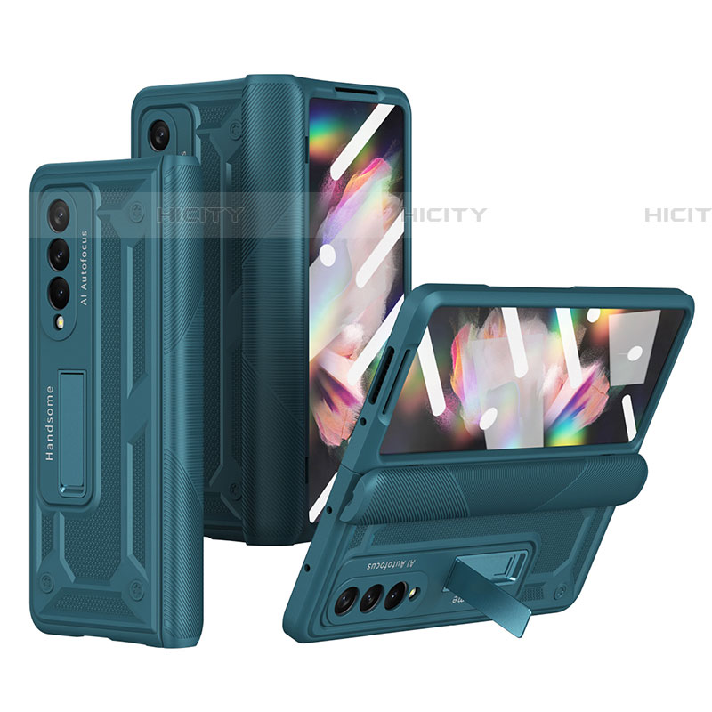 Handyhülle Hülle Hartschalen Kunststoff Schutzhülle Tasche Matt R03 für Samsung Galaxy Z Fold4 5G Grün Plus