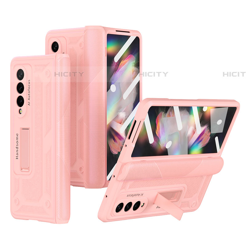 Handyhülle Hülle Hartschalen Kunststoff Schutzhülle Tasche Matt R03 für Samsung Galaxy Z Fold4 5G Rosegold Plus