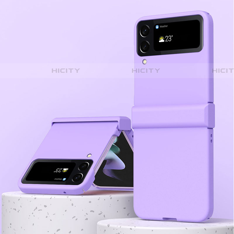 Handyhülle Hülle Hartschalen Kunststoff Schutzhülle Tasche Matt R04 für Samsung Galaxy Z Flip4 5G Violett