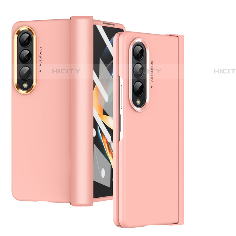 Handyhülle Hülle Hartschalen Kunststoff Schutzhülle Tasche Matt R08 für Samsung Galaxy Z Fold4 5G Rosegold