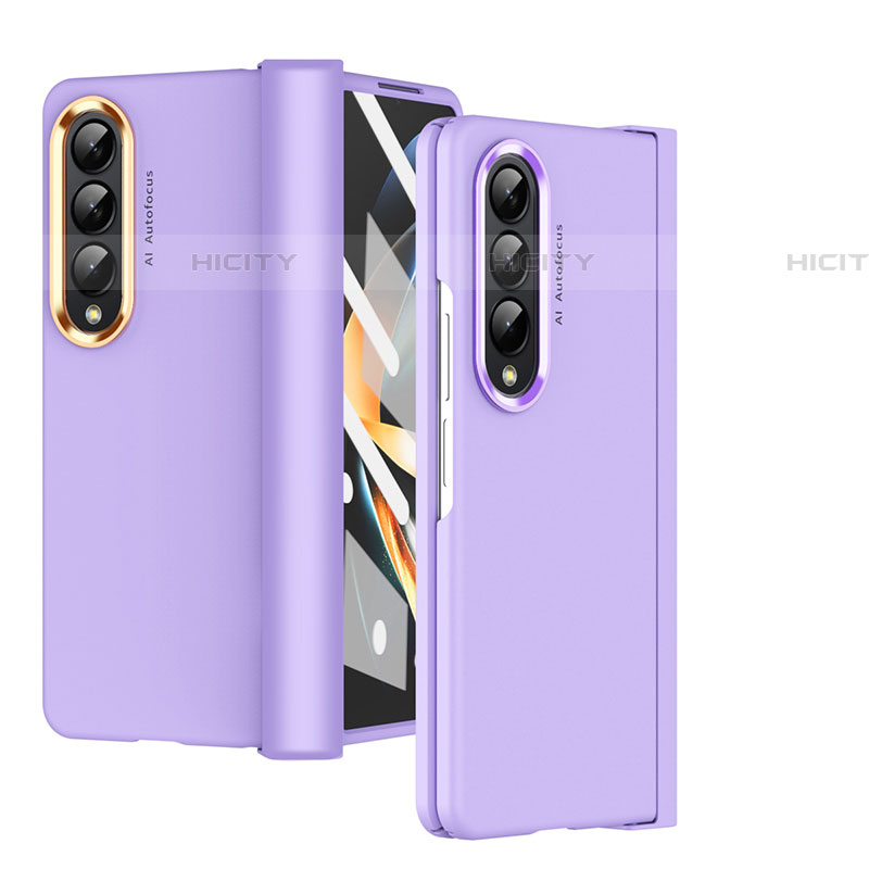 Handyhülle Hülle Hartschalen Kunststoff Schutzhülle Tasche Matt R08 für Samsung Galaxy Z Fold4 5G Violett