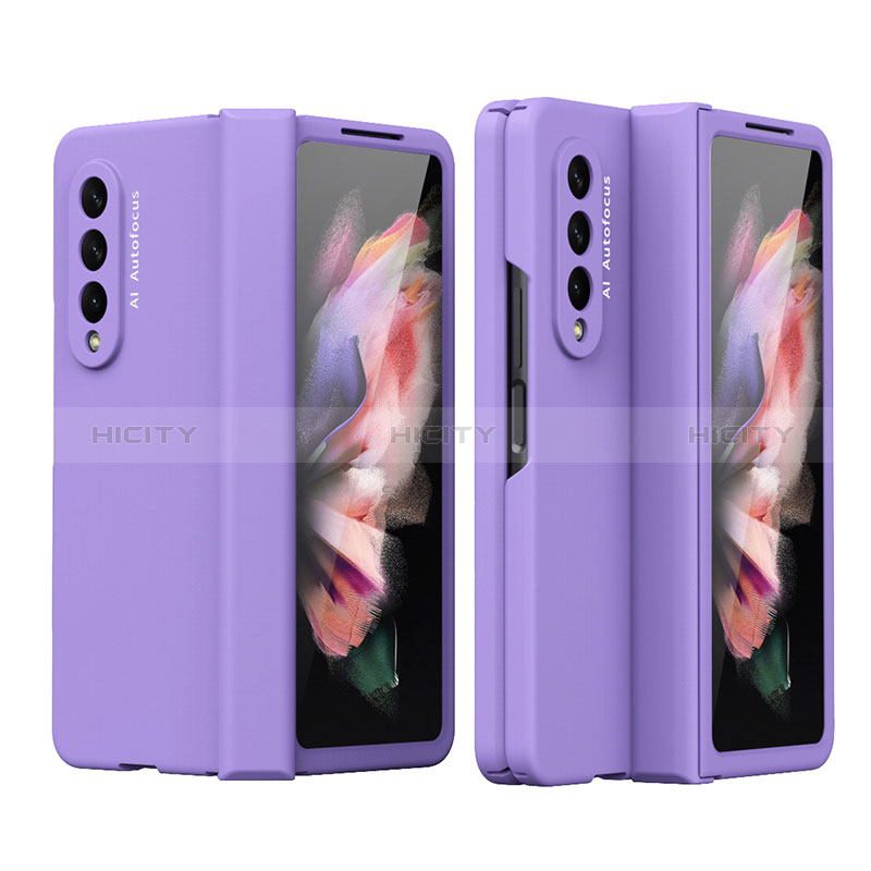 Handyhülle Hülle Hartschalen Kunststoff Schutzhülle Tasche Matt T02 für Samsung Galaxy Z Fold3 5G Violett