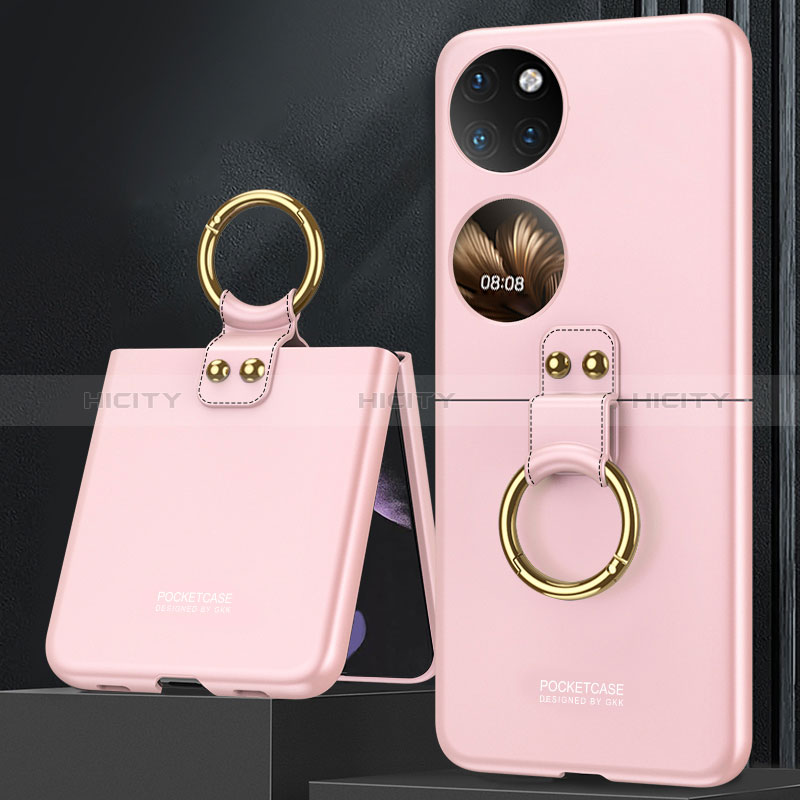 Handyhülle Hülle Hartschalen Kunststoff Schutzhülle Tasche Matt Vorder und Rückseite 360 Grad Ganzkörper AC2 für Huawei P50 Pocket Rosegold