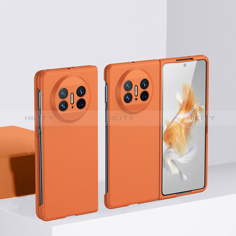 Handyhülle Hülle Hartschalen Kunststoff Schutzhülle Tasche Matt Vorder und Rückseite 360 Grad Ganzkörper BH1 für Huawei Mate X3 Orange Plus