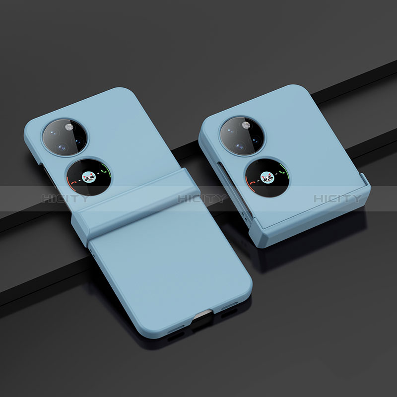 Handyhülle Hülle Hartschalen Kunststoff Schutzhülle Tasche Matt Vorder und Rückseite 360 Grad Ganzkörper BH1 für Huawei P60 Pocket Hellblau Plus