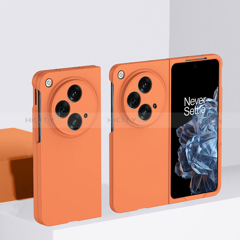 Handyhülle Hülle Hartschalen Kunststoff Schutzhülle Tasche Matt Vorder und Rückseite 360 Grad Ganzkörper BH1 für OnePlus Open 5G Orange