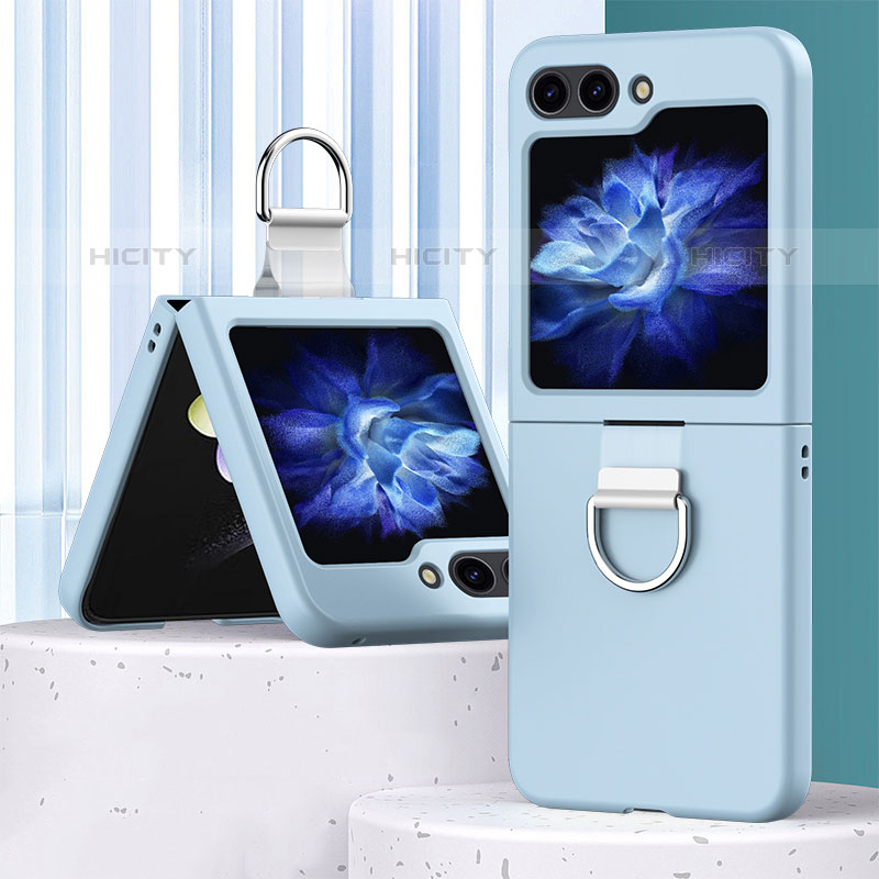 Handyhülle Hülle Hartschalen Kunststoff Schutzhülle Tasche Matt Vorder und Rückseite 360 Grad Ganzkörper BH1 für Samsung Galaxy Z Flip5 5G Hellblau