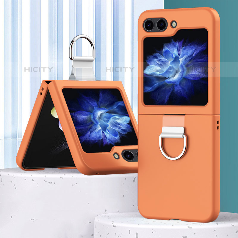 Handyhülle Hülle Hartschalen Kunststoff Schutzhülle Tasche Matt Vorder und Rückseite 360 Grad Ganzkörper BH1 für Samsung Galaxy Z Flip5 5G Orange