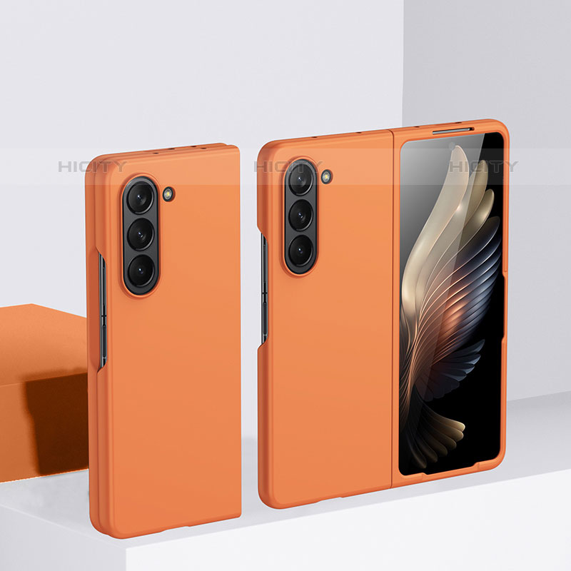 Handyhülle Hülle Hartschalen Kunststoff Schutzhülle Tasche Matt Vorder und Rückseite 360 Grad Ganzkörper BH1 für Samsung Galaxy Z Fold5 5G Orange