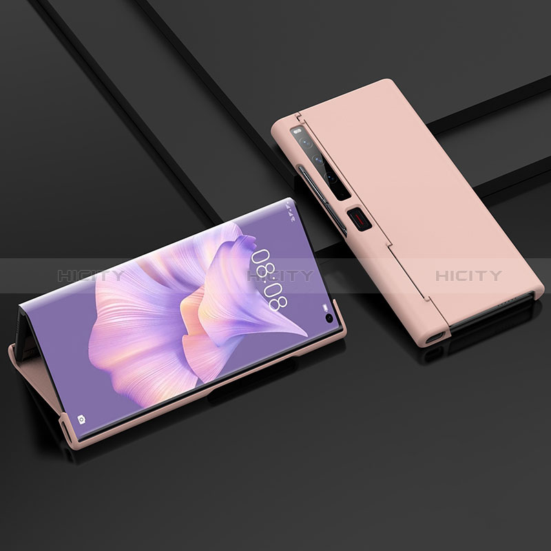 Handyhülle Hülle Hartschalen Kunststoff Schutzhülle Tasche Matt Vorder und Rückseite 360 Grad Ganzkörper BH2 für Huawei Mate Xs 2 Rosegold