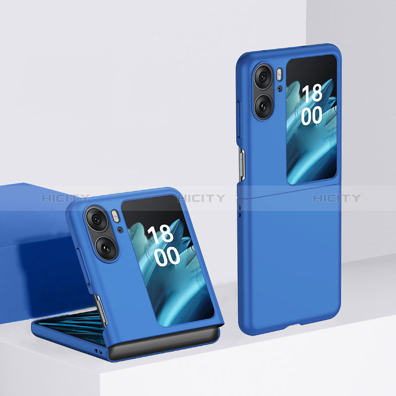 Handyhülle Hülle Hartschalen Kunststoff Schutzhülle Tasche Matt Vorder und Rückseite 360 Grad Ganzkörper BH2 für Oppo Find N2 Flip 5G Blau