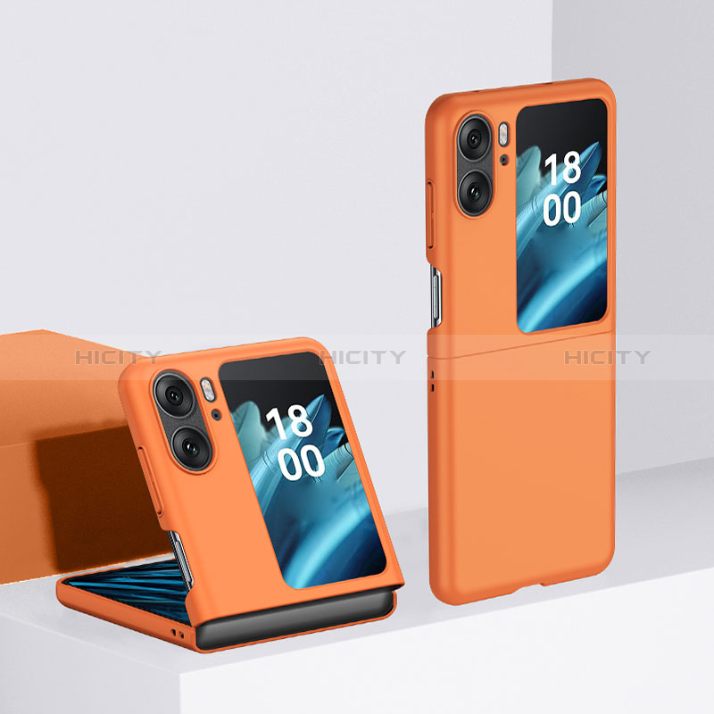 Handyhülle Hülle Hartschalen Kunststoff Schutzhülle Tasche Matt Vorder und Rückseite 360 Grad Ganzkörper BH2 für Oppo Find N2 Flip 5G Orange Plus