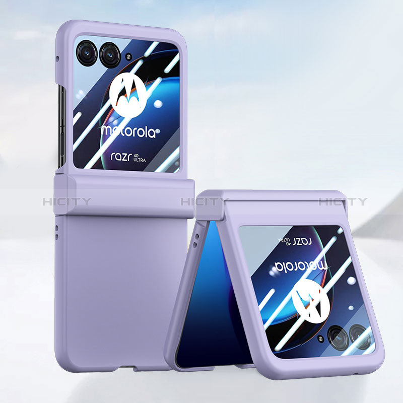 Handyhülle Hülle Hartschalen Kunststoff Schutzhülle Tasche Matt Vorder und Rückseite 360 Grad Ganzkörper BH3 für Motorola Moto Razr 40 Ultra 5G Violett