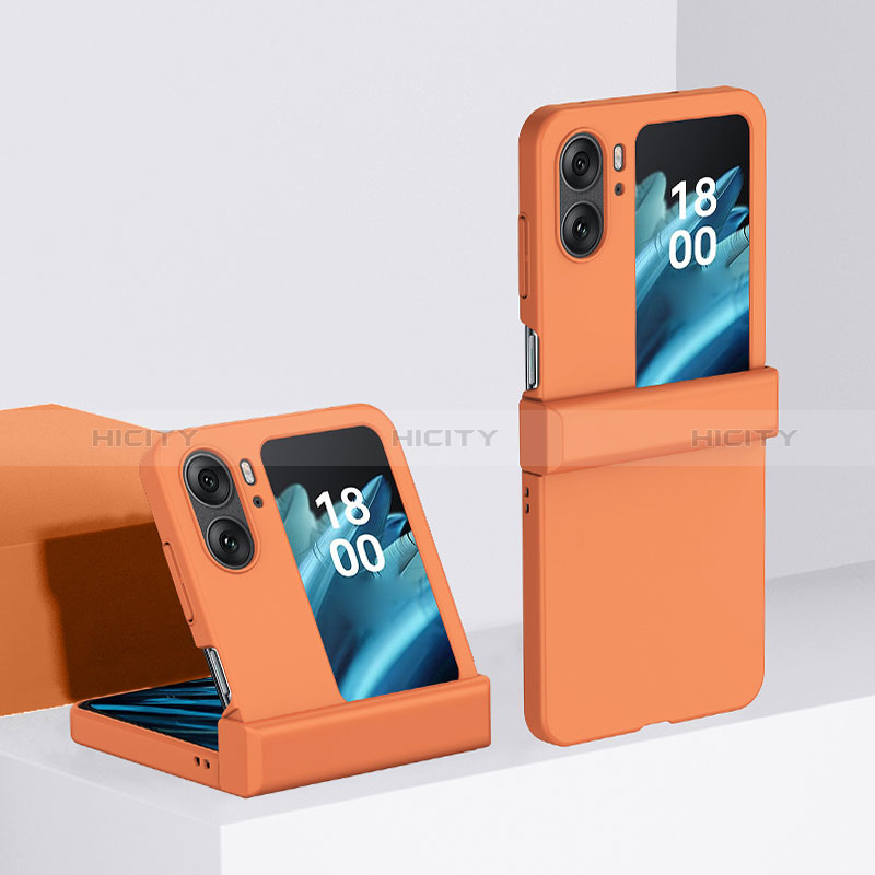 Handyhülle Hülle Hartschalen Kunststoff Schutzhülle Tasche Matt Vorder und Rückseite 360 Grad Ganzkörper BH3 für Oppo Find N2 Flip 5G Orange Plus