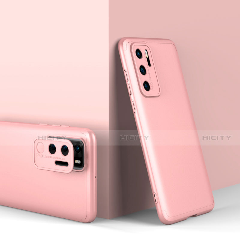 Handyhülle Hülle Hartschalen Kunststoff Schutzhülle Tasche Matt Vorder und Rückseite 360 Grad Ganzkörper für Huawei P40 Rosegold Plus