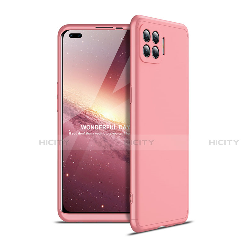 Handyhülle Hülle Hartschalen Kunststoff Schutzhülle Tasche Matt Vorder und Rückseite 360 Grad Ganzkörper für Oppo A93 Rosegold