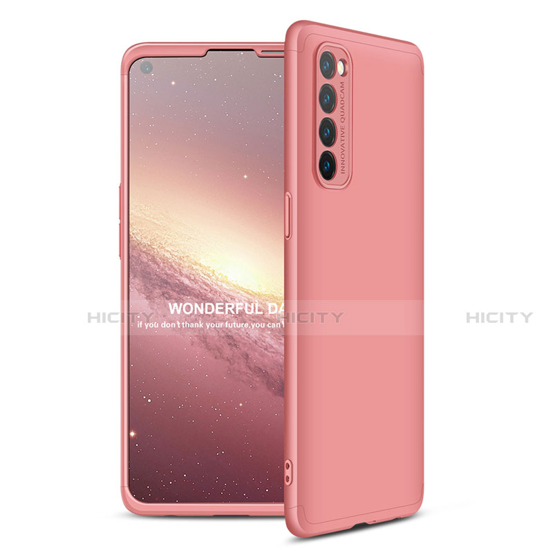 Handyhülle Hülle Hartschalen Kunststoff Schutzhülle Tasche Matt Vorder und Rückseite 360 Grad Ganzkörper für Oppo Reno4 Pro 4G Rosegold