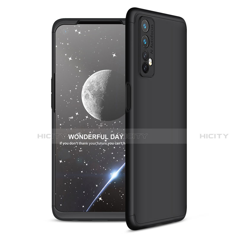 Handyhülle Hülle Hartschalen Kunststoff Schutzhülle Tasche Matt Vorder und Rückseite 360 Grad Ganzkörper für Realme Narzo 20 Pro Schwarz