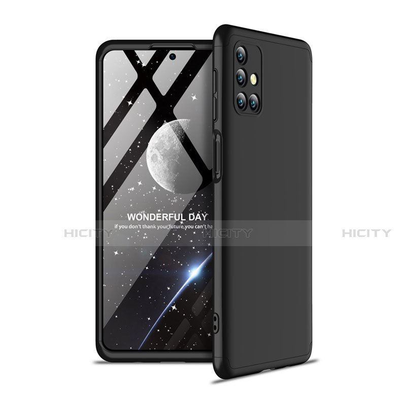 Handyhülle Hülle Hartschalen Kunststoff Schutzhülle Tasche Matt Vorder und Rückseite 360 Grad Ganzkörper für Samsung Galaxy M31s Schwarz