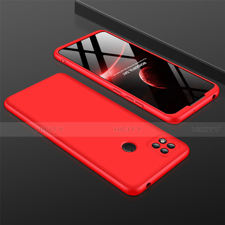 Handyhülle Hülle Hartschalen Kunststoff Schutzhülle Tasche Matt Vorder und Rückseite 360 Grad Ganzkörper für Xiaomi Redmi 9 India Rot