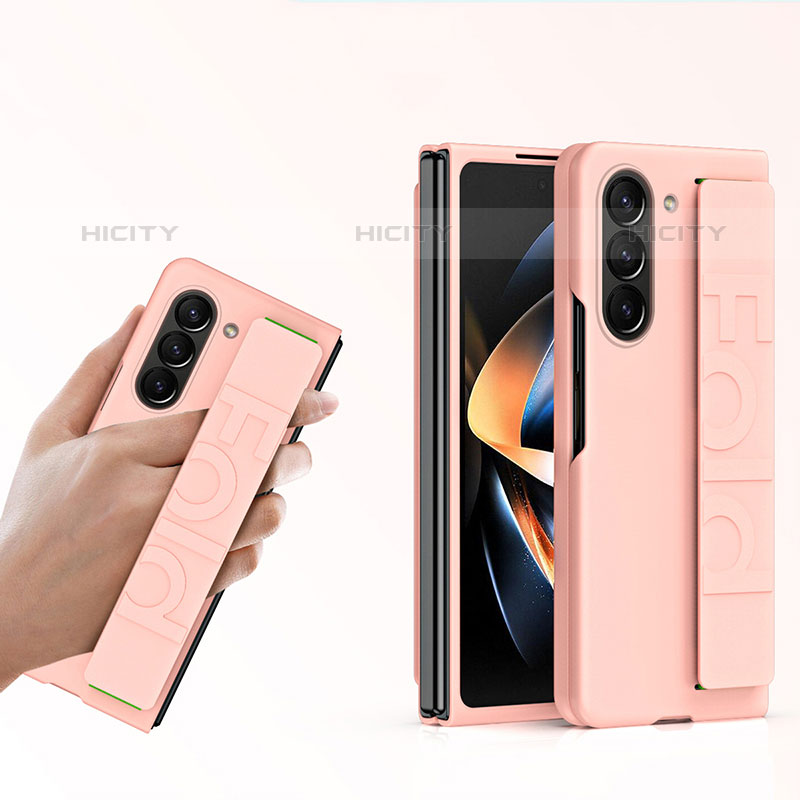 Handyhülle Hülle Hartschalen Kunststoff Schutzhülle Tasche Matt Vorder und Rückseite 360 Grad Ganzkörper HD1 für Samsung Galaxy Z Fold5 5G Rosegold