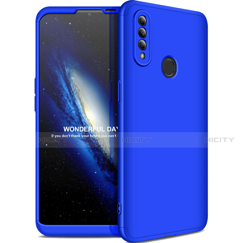 Handyhülle Hülle Hartschalen Kunststoff Schutzhülle Tasche Matt Vorder und Rückseite 360 Grad Ganzkörper M01 für Oppo A31 Blau