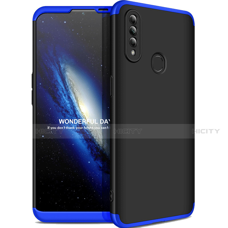 Handyhülle Hülle Hartschalen Kunststoff Schutzhülle Tasche Matt Vorder und Rückseite 360 Grad Ganzkörper M01 für Oppo A31 Blau und Schwarz