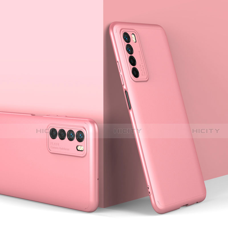 Handyhülle Hülle Hartschalen Kunststoff Schutzhülle Tasche Matt Vorder und Rückseite 360 Grad Ganzkörper P01 für Huawei Honor Play4 5G Rosegold Plus