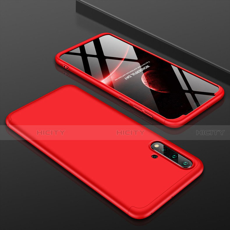 Handyhülle Hülle Hartschalen Kunststoff Schutzhülle Tasche Matt Vorder und Rückseite 360 Grad Ganzkörper P01 für Huawei Nova 5 Rot