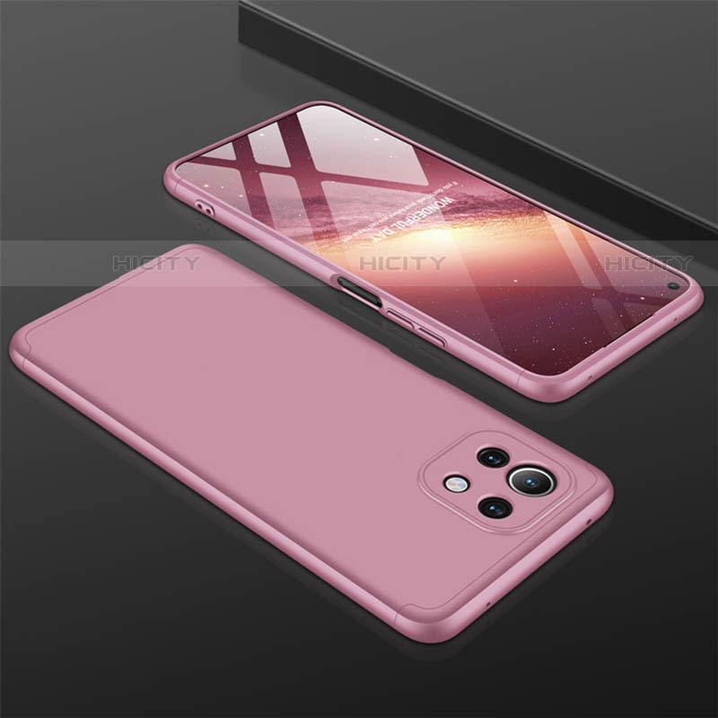 Handyhülle Hülle Hartschalen Kunststoff Schutzhülle Tasche Matt Vorder und Rückseite 360 Grad Ganzkörper P01 für Xiaomi Mi 11 Lite 5G Rosegold