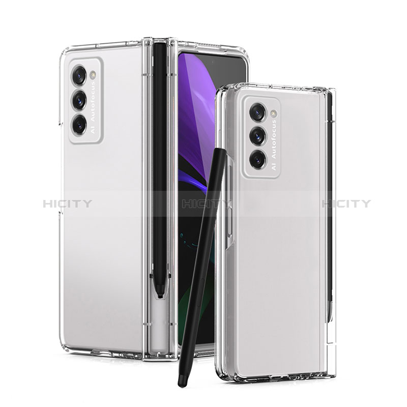 Handyhülle Hülle Hartschalen Kunststoff Schutzhülle Tasche Matt Vorder und Rückseite 360 Grad Ganzkörper P02 für Samsung Galaxy Z Fold2 5G Klar