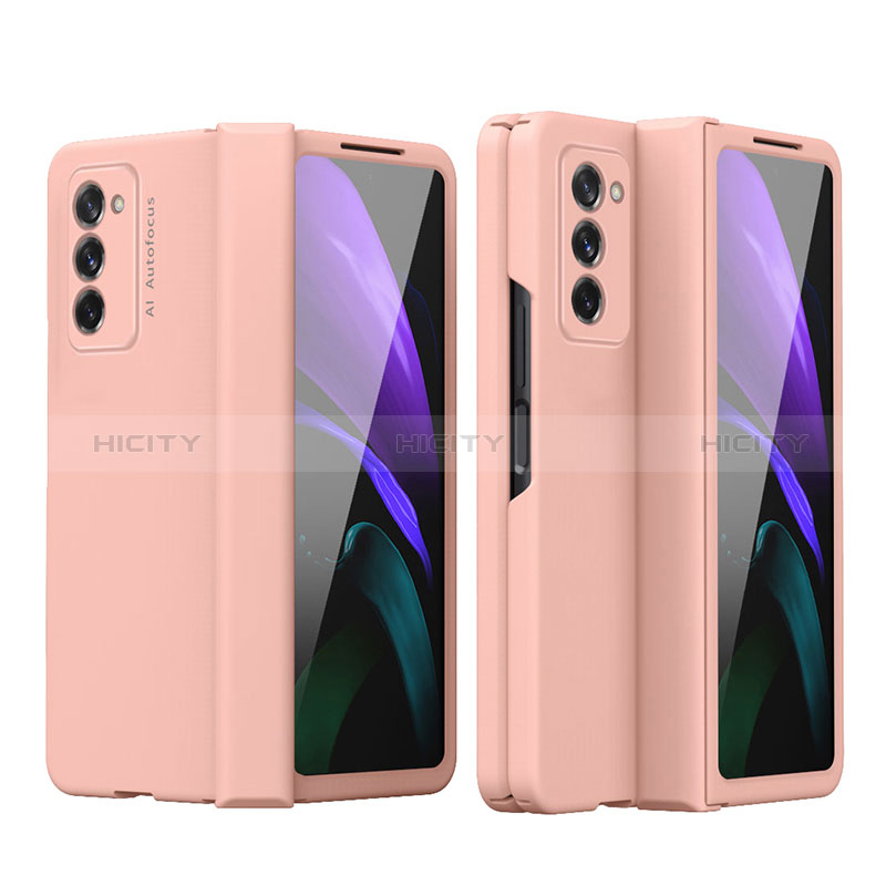 Handyhülle Hülle Hartschalen Kunststoff Schutzhülle Tasche Matt Vorder und Rückseite 360 Grad Ganzkörper P03 für Samsung Galaxy Z Fold2 5G Rosegold