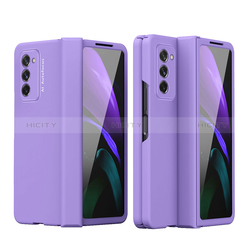 Handyhülle Hülle Hartschalen Kunststoff Schutzhülle Tasche Matt Vorder und Rückseite 360 Grad Ganzkörper P03 für Samsung Galaxy Z Fold2 5G Violett