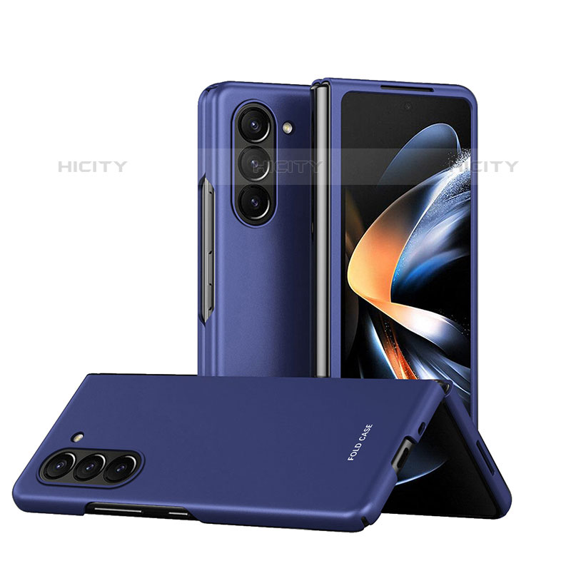 Handyhülle Hülle Hartschalen Kunststoff Schutzhülle Tasche Matt Vorder und Rückseite 360 Grad Ganzkörper Q03H für Samsung Galaxy Z Fold5 5G Blau