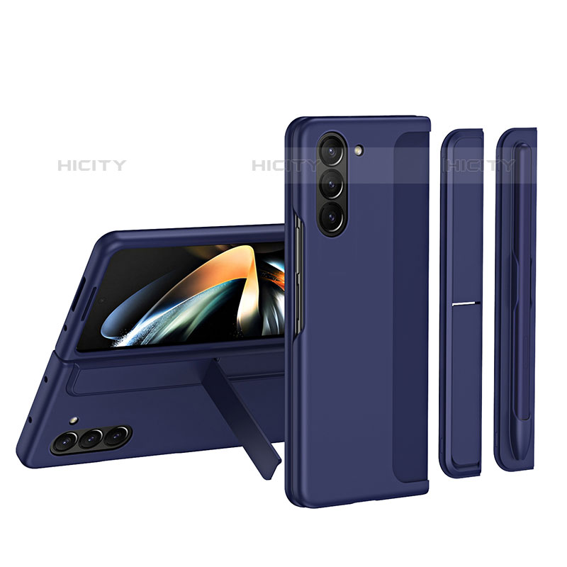 Handyhülle Hülle Hartschalen Kunststoff Schutzhülle Tasche Matt Vorder und Rückseite 360 Grad Ganzkörper QH1 für Samsung Galaxy Z Fold5 5G Blau