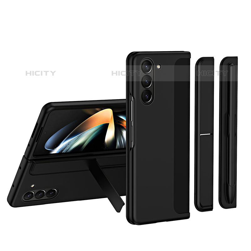 Handyhülle Hülle Hartschalen Kunststoff Schutzhülle Tasche Matt Vorder und Rückseite 360 Grad Ganzkörper QH1 für Samsung Galaxy Z Fold5 5G Schwarz