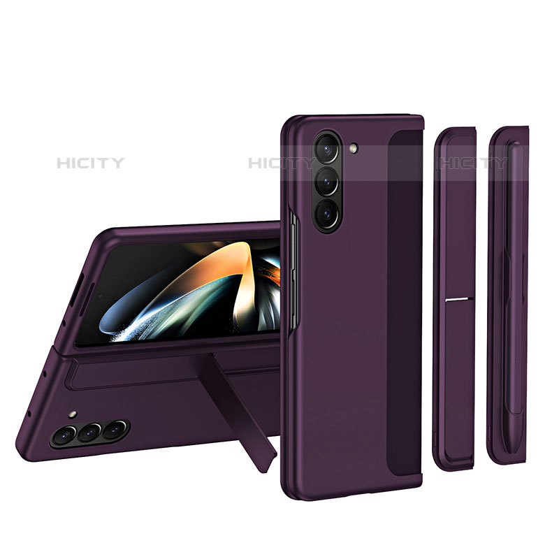 Handyhülle Hülle Hartschalen Kunststoff Schutzhülle Tasche Matt Vorder und Rückseite 360 Grad Ganzkörper QH1 für Samsung Galaxy Z Fold5 5G Violett Plus