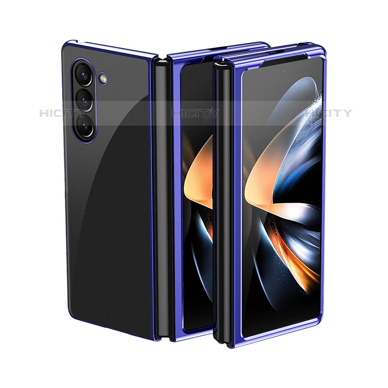 Handyhülle Hülle Hartschalen Kunststoff Schutzhülle Tasche Matt Vorder und Rückseite 360 Grad Ganzkörper QH2 für Samsung Galaxy Z Fold5 5G Blau