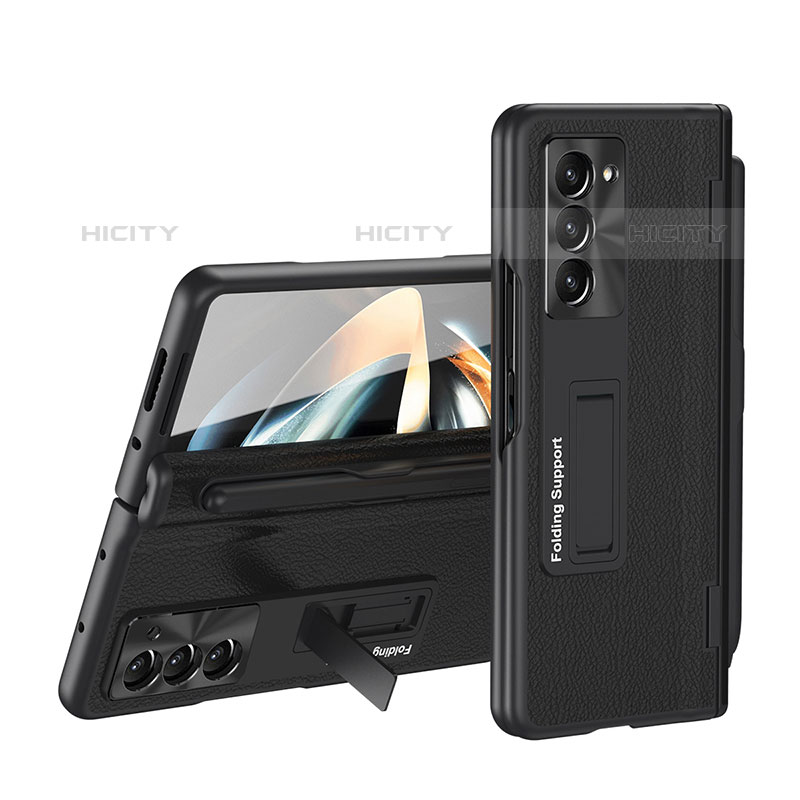 Handyhülle Hülle Hartschalen Kunststoff Schutzhülle Tasche Matt Vorder und Rückseite 360 Grad Ganzkörper QH4 für Samsung Galaxy Z Fold5 5G Schwarz